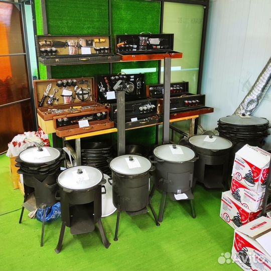 Мангал с печью под казан