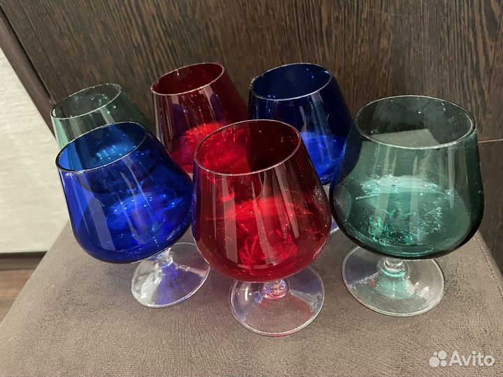 Бокалы цветной хрусталь