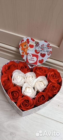 Букет из мыльных цветов,сердце подарок