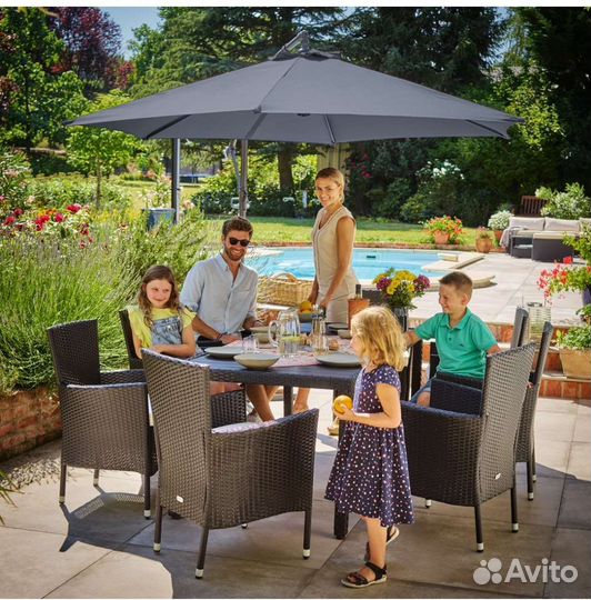 Большой зонт с боковой стойкой 3*3 для кафе и сада