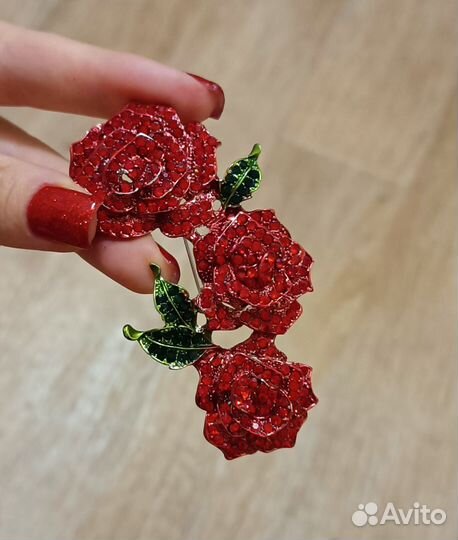 Кулон Брошь Розы