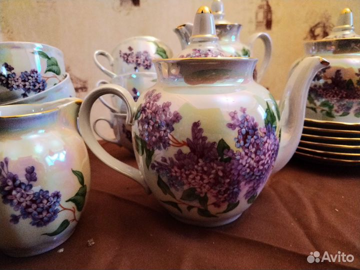 Чайно кофейный сервиз Сирень Дулево