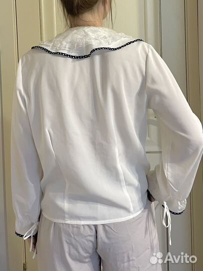Блузка пьеро с воланами винтаж