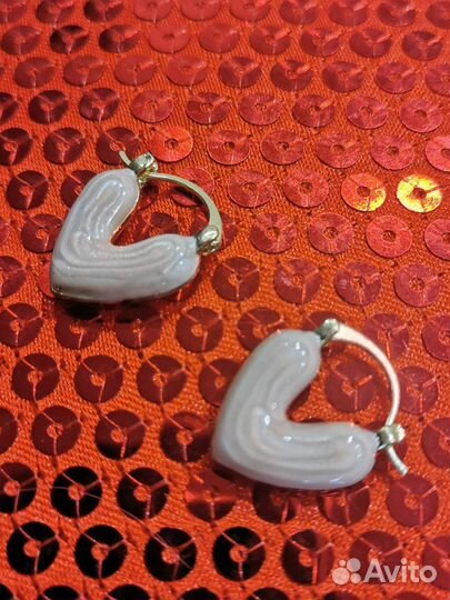 Серьги сердечки