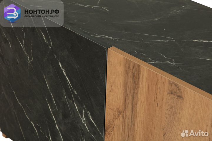 Тв-тумба Адажио 56.01 дуб вотан / мрамор черный