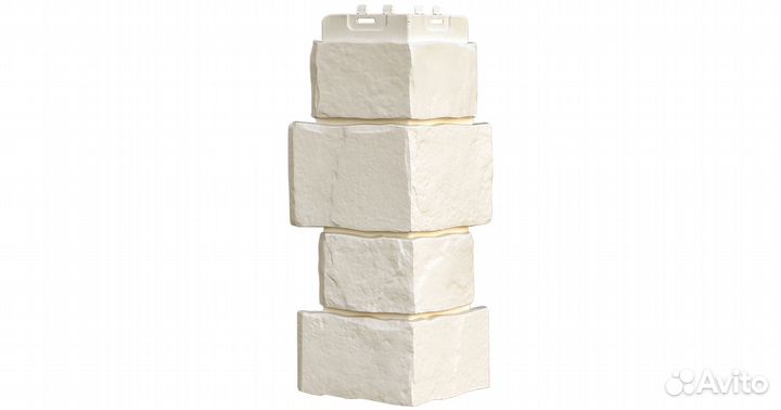 Фасадные панели Грандлайн Крупный камень молочный