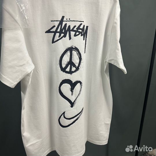 Футболка Stussy Nike logo найк сердце