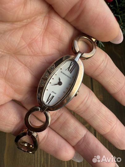 Часы женские Romanson сталь позолота циркон