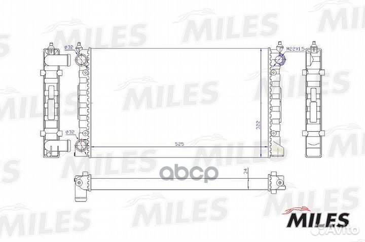 Радиатор (механическая сборка) VW passat 1.6/1