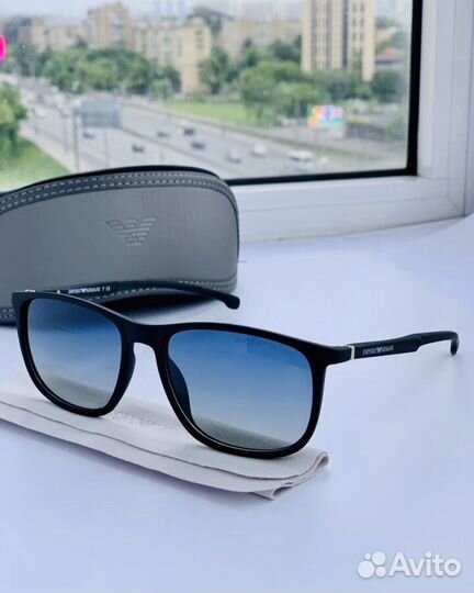 Очки emporio armani голубые поляризационные