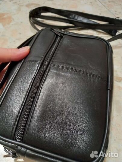 Барсетка кожаная мужская новая