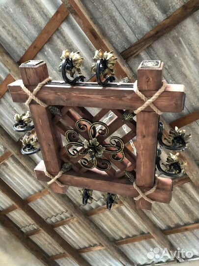 Люстра из бруса