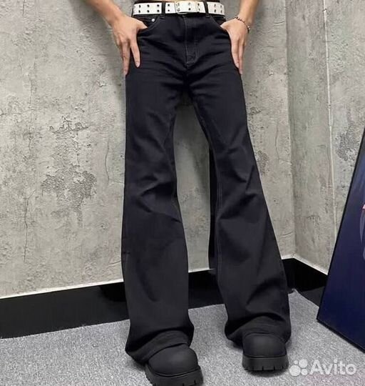 Джинсы клеш y2k черные Rick Owens