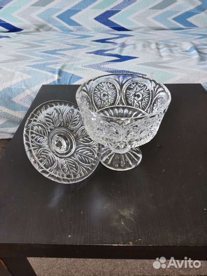 Ваза конфетница хрусталь