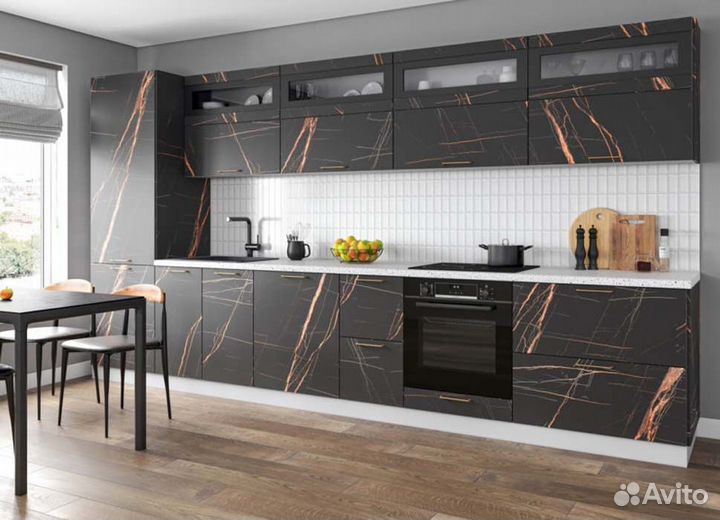 Кухня Ройс кварц черный