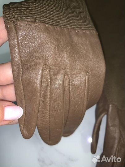 Перчатки высокие женские кожаные eleganzza