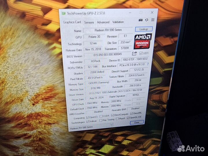 ASRock RX 590 8Gb (Оригинал 12nm)