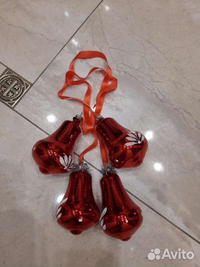 Стеклянные новогодние игрушки подвески