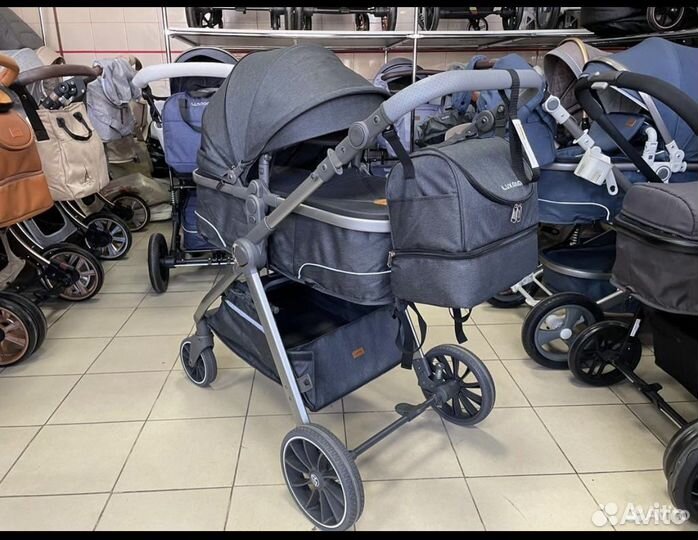 Коляска 2 в 1 Люксмам V 8 (темно серая )