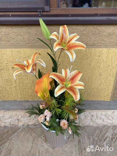 Искусственные цветы. Лилии, розы, георгины, пионы