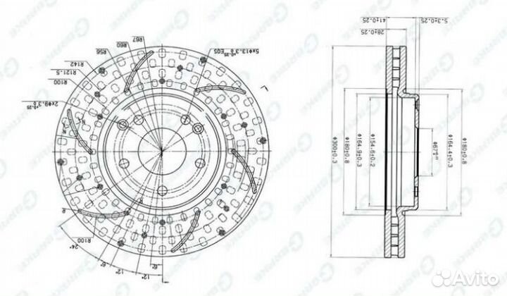 Диск тормозной (Перед) Mercedes-Benz C-Class 00-08