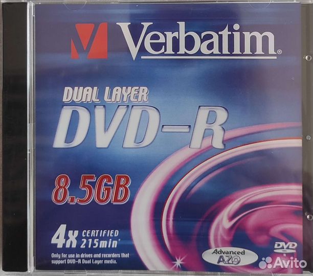 Двухслойный диск Verbatim DVD-R 8,5GB 4x 215 min
