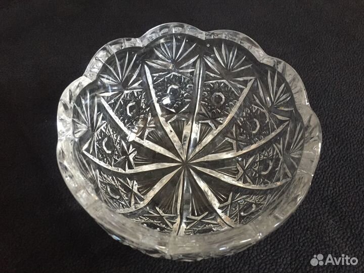Ваза на серебряной ножке и Чаша. Хрусталь СССР