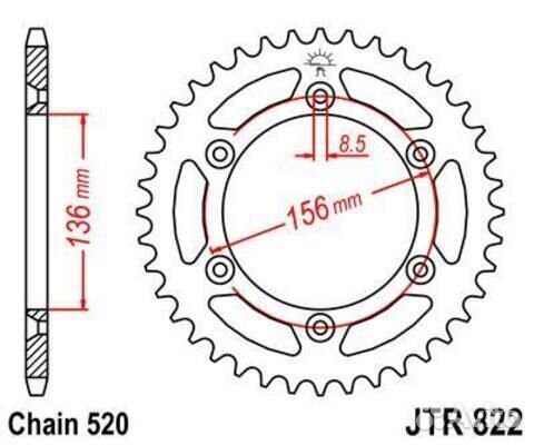 Звезда ведомая JTR822 45