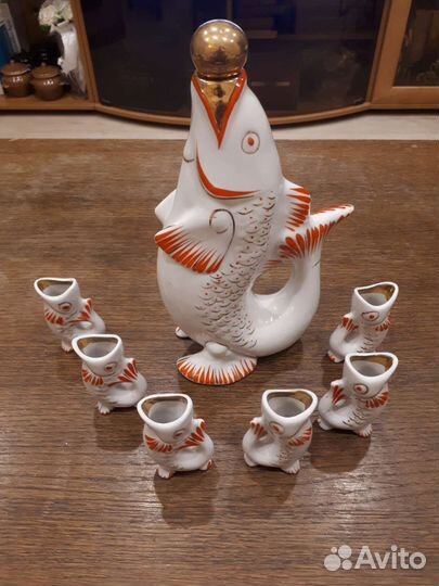 Графин Штоф Рыбки СССР Винтаж