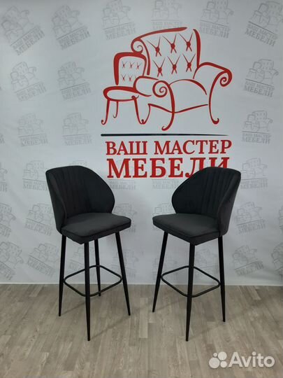 Стулья барные Сиэтл в коричневом велюре