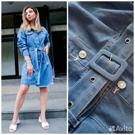 Платье джинсовое женское 48 новое