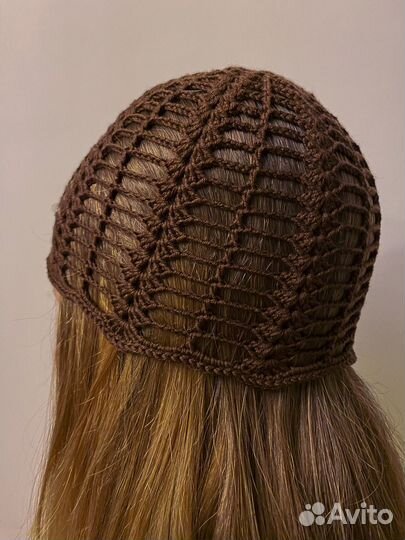 Шапочка кроше, вязаная