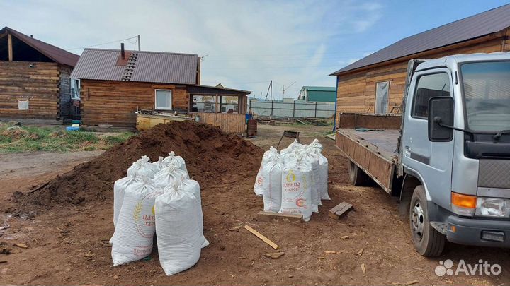 Перегной чернозем в мешках