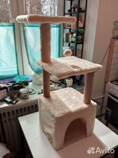 Домик для кошки с когтеточкой и лежанкой