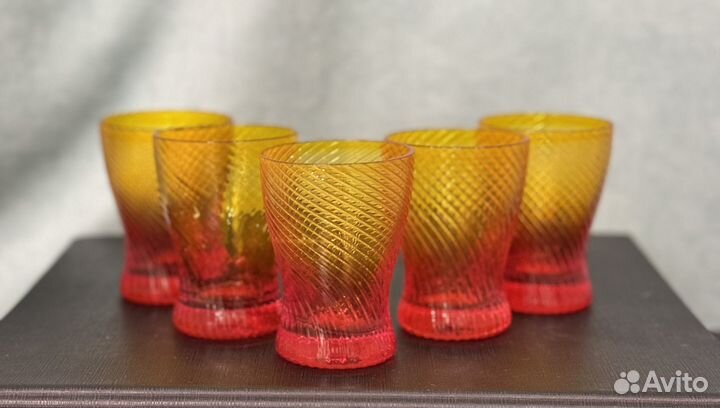 Стопки красное рубиновое стекло