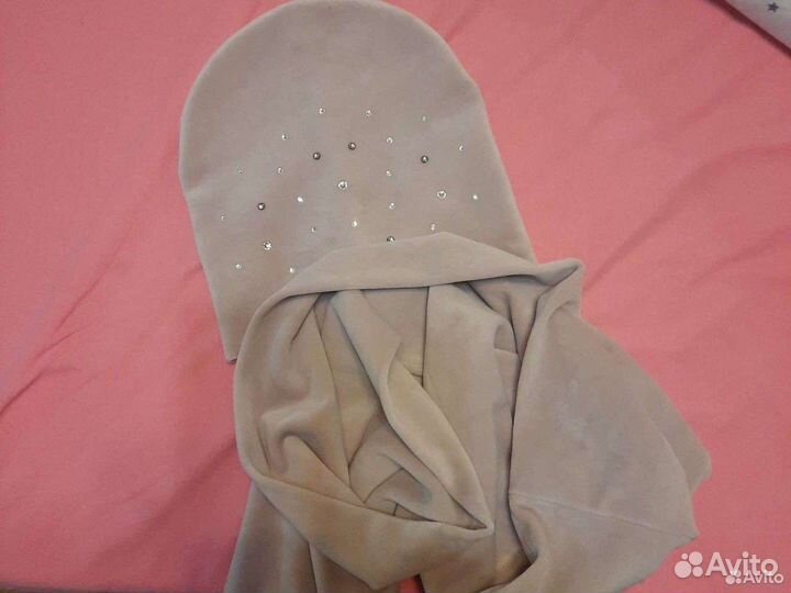 Комплект шапка и снуд женский