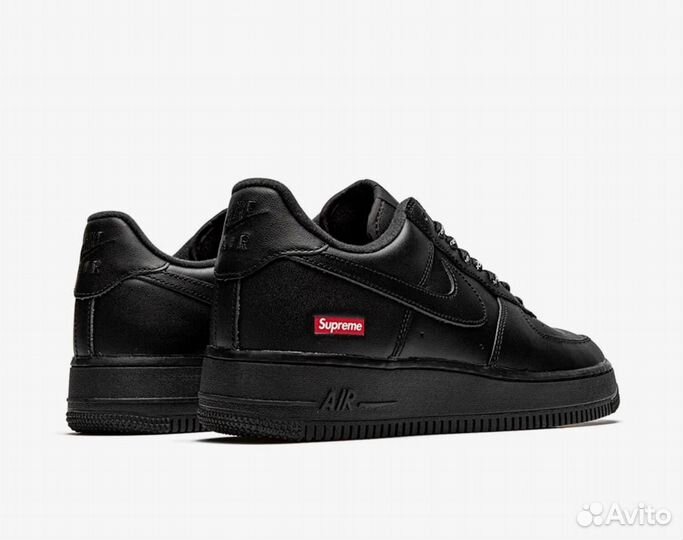 Кроссовки Nike Air Force 1 черные Supreme