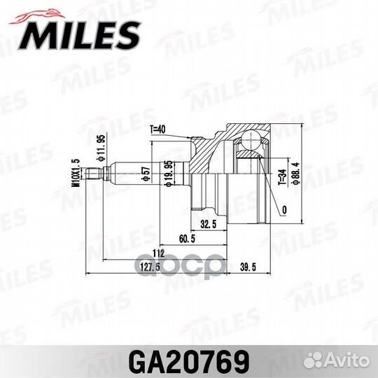 Шрус наружный ssangyong kyron 05-12/actyon 01-0