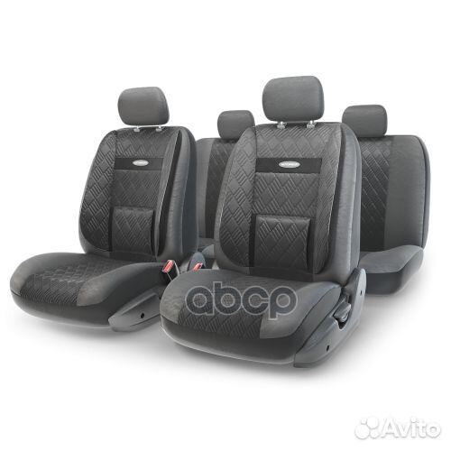 Чехлы автомобильные универсальные эко-кожа черн