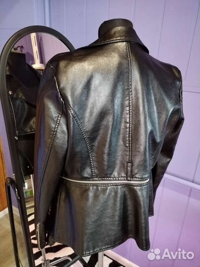 Кожаная куртка косуха женская