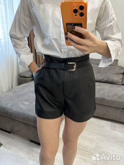 Шорты женские кожаные 42