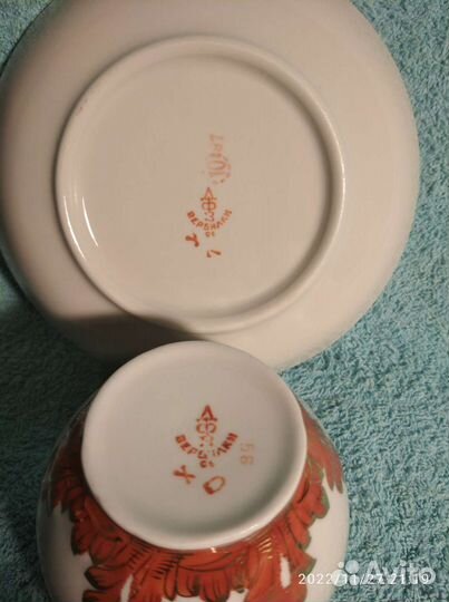 Чайная пара из сервиза барбарис. Фарфор