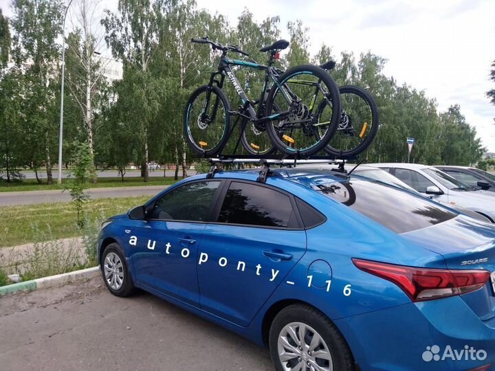 Велобагажник стальной на поперечины автомобиля