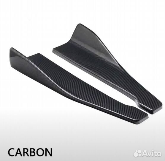 Тюнинг накладка на пороги и бампер Карбон