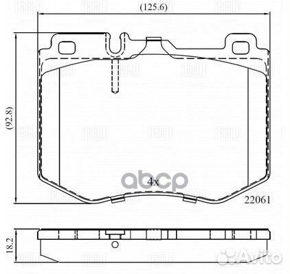 Колодки торм. для а/м Mercedes C (W205) (14) д
