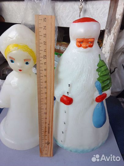 Дед мороз и снегурочка СССР пластик