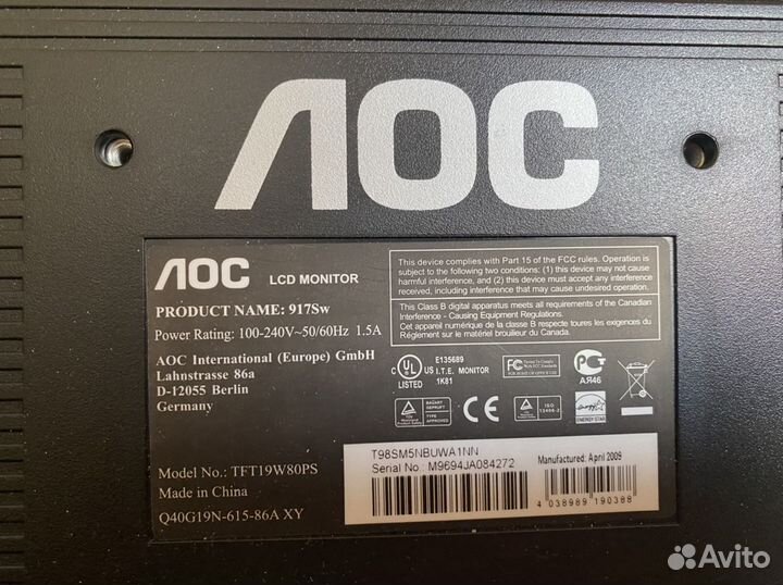 Монитор AOC 917 SW