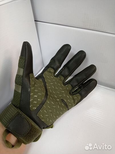 Тактические перчатки с костями олива