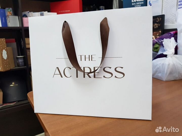 Пакет с логотипом с репсовой лентой под заказ