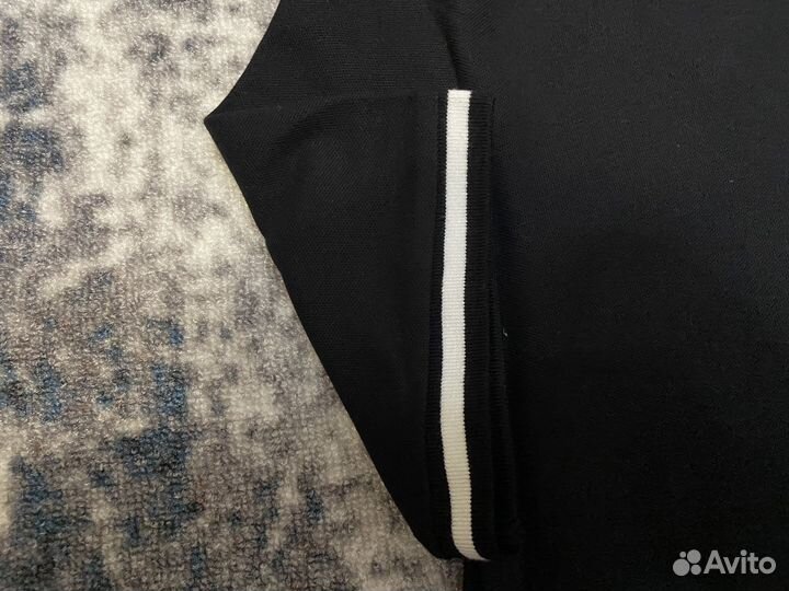 Поло Gucci x Adidas черное приятное к телу S - XL